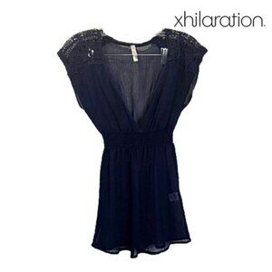xhilaration Women's Bikini Cover Up Sheer Mini Beach Dress‎